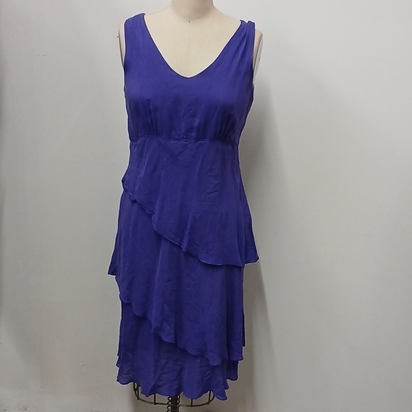 Click Dresses & Skirts - Vintage CLICK by Color Me Cotton Purple Tiered and Ruffled Dress / Size M